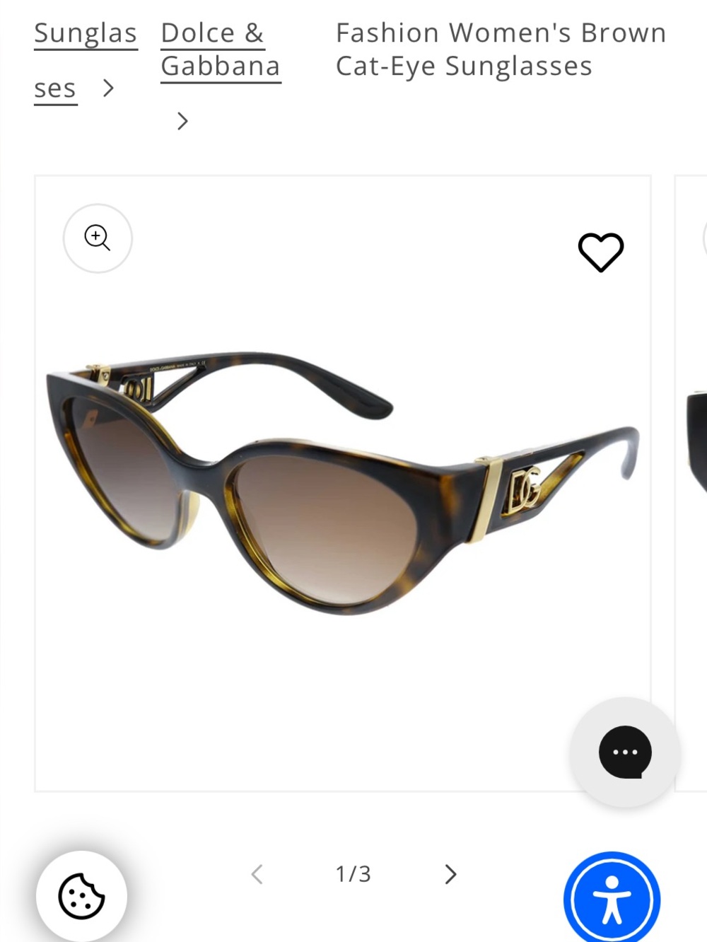 Dolce & Gabbana Brown Cat-Eye Women's Sunglasses